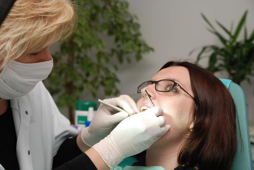 girl on dentist chair