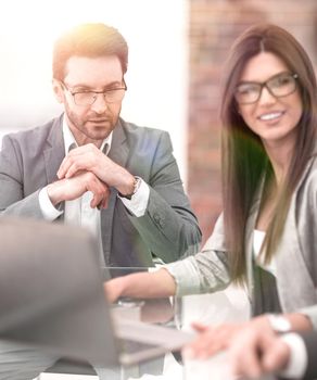 business colleagues at a working meeting in the office .business concept