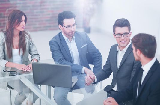 business team holds a business meeting .business concept