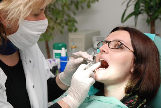 girl on dentist chair