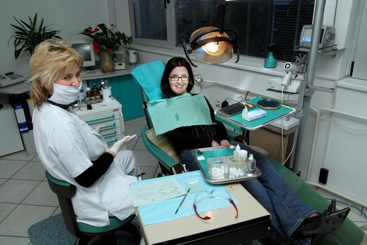 girl on dentist chair