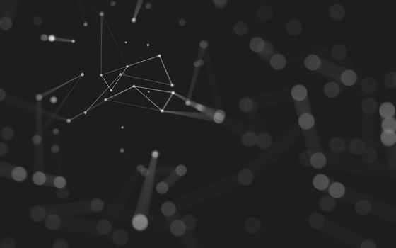 Abstract background. Molecules technology with polygonal shapes, connecting dots and lines. Connection structure. Big data visualization. 