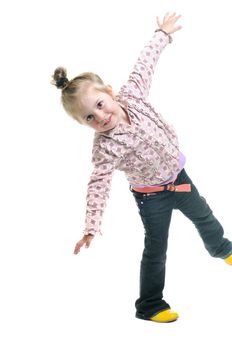 one happy   child isolated on white background