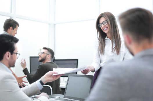 business team in the workplace in the office.photo with copy space