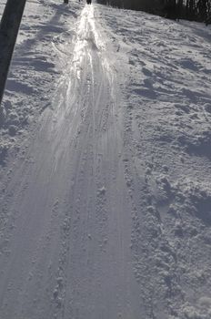 beautiful winter season landscape with ice snow and hard winds