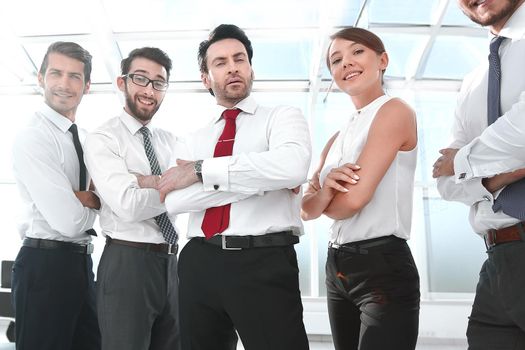 professional business team standing in a modern office. photo with copy space