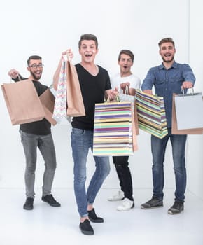 close up. young people with shopping bags.the concept of shopping