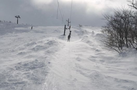 winter sport sky lift people relax