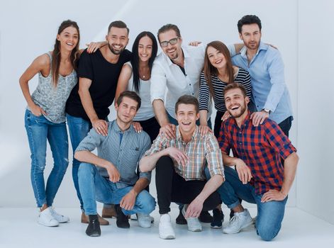 group of creative young people.isolated on light background