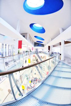 Interior of a modern shopping mall center