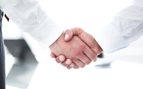 Business handshake. Business handshake and business people concept