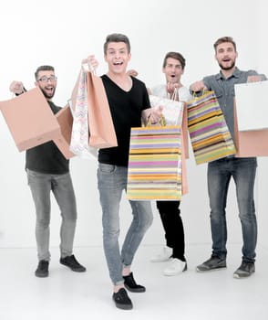 close up. young people with shopping bags.the concept of shopping