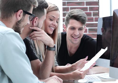 businessmen and group using computer for business partners discussing documents and ideas at meeting and business man smiling happy for working