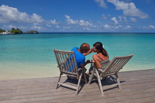 happy young romantic couple in love have fun running and relaxing on beautiful beach