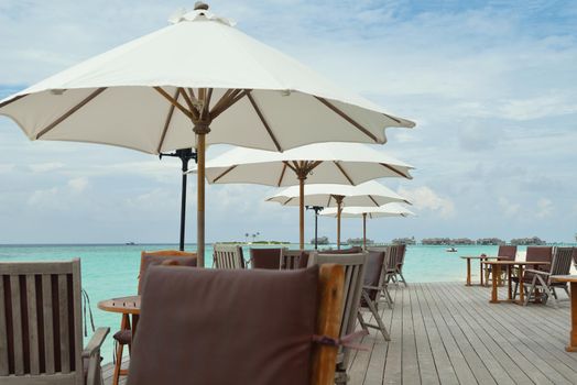 tropical beach with white sand at summer