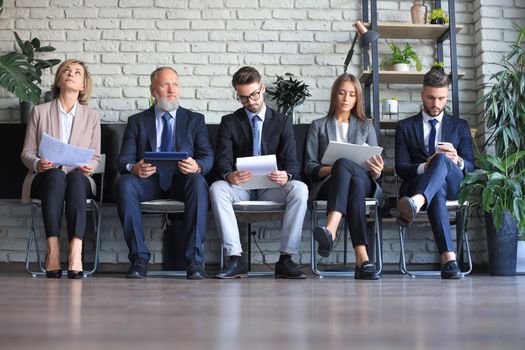 Modern business people waiting for job interview