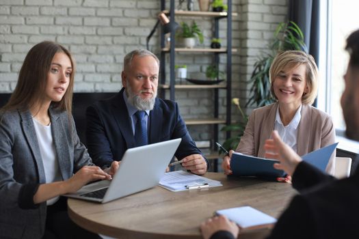 Job interview with the employer, business team listen to candidate answers