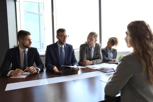 Recruiters checking the candidate during job interview.