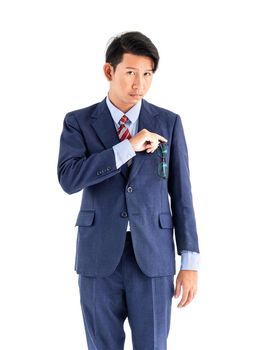 Young asian business men portrait in suit isolated over white background