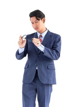 Young asian business men portrait in suit isolated over white background