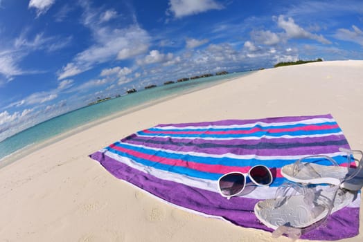 tropical beach nature landscape scene with white sand at summer