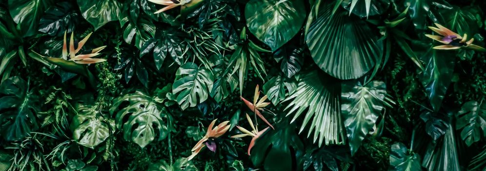 Tropical leaves as nature and environmental background, botanical garden and floral backdrop, plant growth and landscape design.