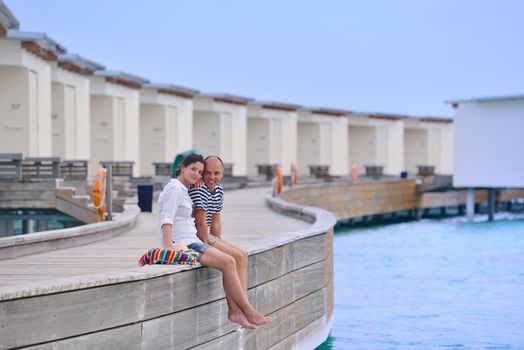 happy young romantic couple in love have fun running and relaxing on beautiful beach