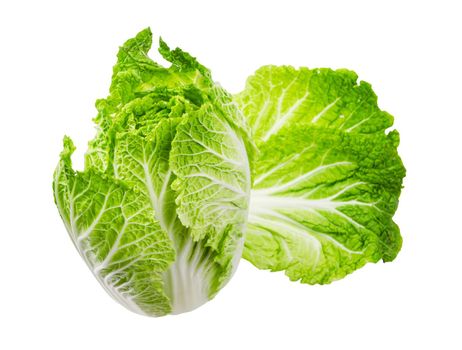 Napa cabbage or chinese cabbage isolated on white background, Save clipping path.