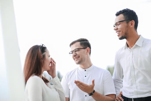 group of young successful people standing together. photo with copy space