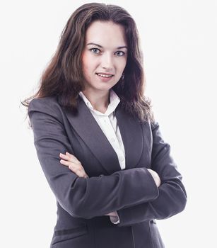 portrait of successful business woman.isolated on white background