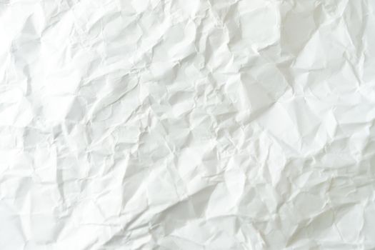 Top view of white crumpled paper texture background.