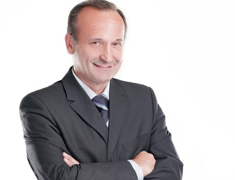 portrait of a successful businessman isolated on the light .photo with copy space