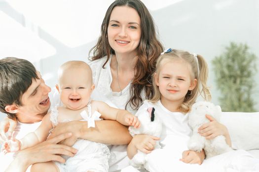 closeup.portrait of a happy family. the concept of family happiness