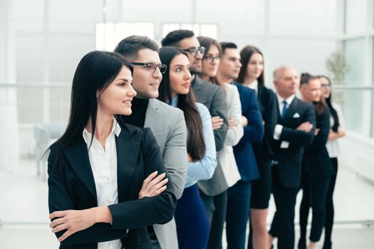 group of diverse business people standing together. the concept of teamwork
