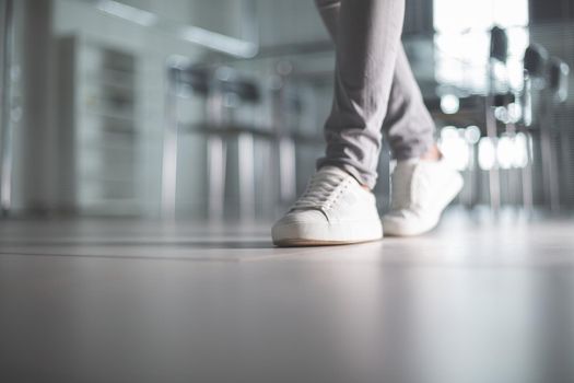 close up.business people leaving the workplace in the office. business background