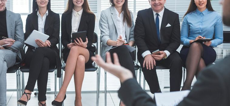 group of employees at a working meeting with the project Manager. business concept