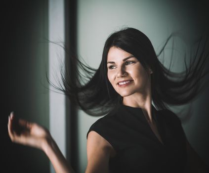close up. portrait of a happy young business woman.