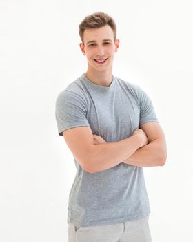 portrait of a handsome modern guy. isolated on white background