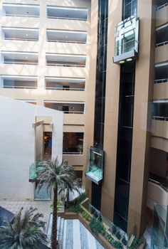 Luxury lobby interior of a modern hotel resort