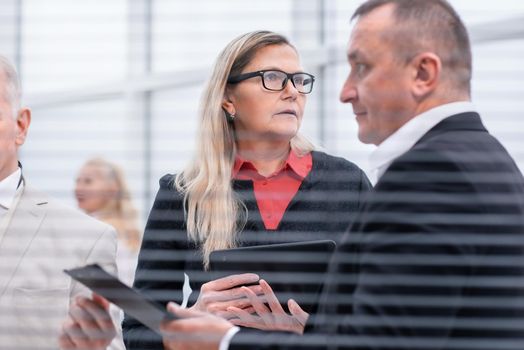 close up. professional group of employees standing in the office . office weekdays