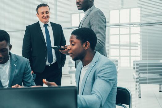 multinational business team works in the office. office workdays