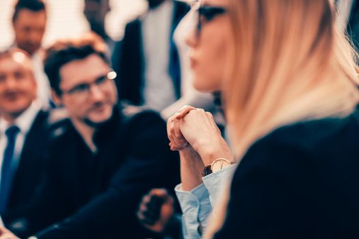 close up. background image of a business team meeting at an office Desk