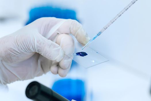 close up. scientist conducts research in the laboratory. photo with a copy-space.