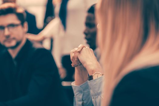 close up. background image of a business team meeting at an office Desk