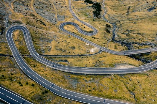 Mountain serpentine of Transfagarasan highway in Romania