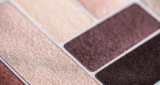 Beautiful decorative cosmetic palette with brown shadows