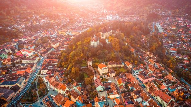 Top view of Sighisoara historic center
