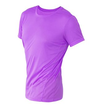purple t-shirt template on invisible mannequin isolated on a white background, for your design mockup