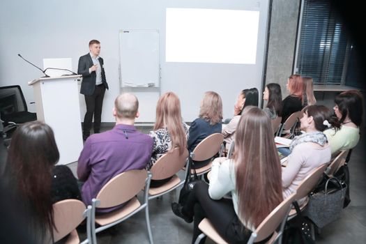 businessman conducts training for the business team.business concept