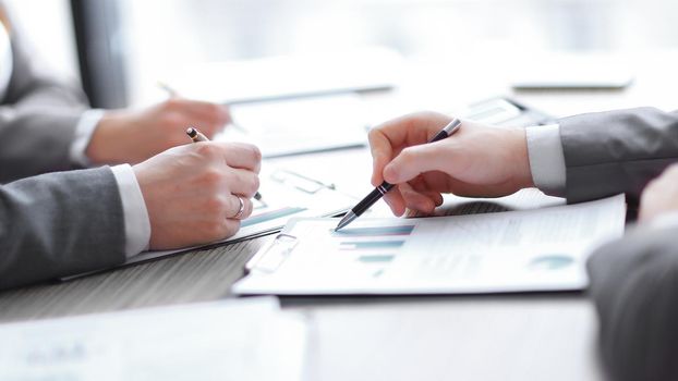 Business negotiations, discuss conditions of deal, contract. Business negotiations concept